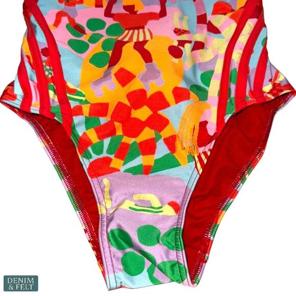 Adidas x FARM Rio One-Piece Swimsuit Pearl Citrine Multicolor Size 0 NEW/NWT!! - Picture 7 of 16